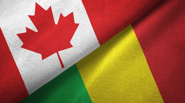 Canada and Mali two folded flags together