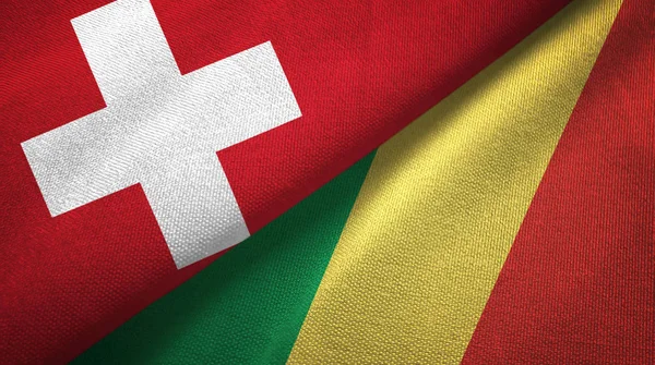 İsviçre ve Kongo iki katlanmış bayrak birlikte 