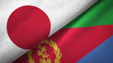 Japonya ve Eritre bayrakları bir arada.