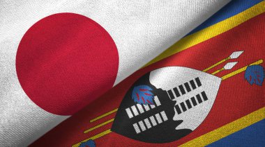 Japonya ve Eswatini Svaziland bayrakları bir arada 