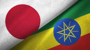 Japonya ve Etiyopya iki bayrakları bir arada