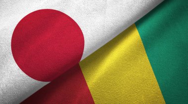 Japonya ve Gine bayrakları bir arada.