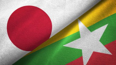 Japonya ve Myanmar bayrakları birleştirdiler.