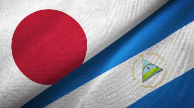 Japonya ve Nikaragua bayrakları bir arada