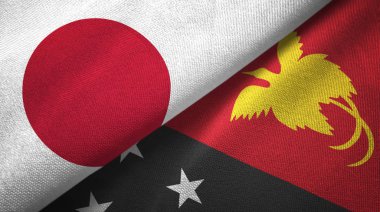 Japonya ve Papua Yeni Gine bayrakları bir arada