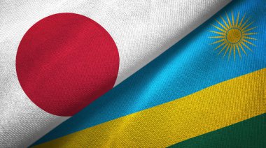 Japonya ve Ruanda bayrakları bir arada.