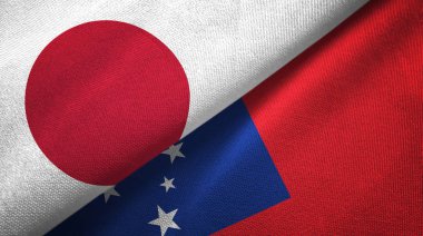 Japonya ve Samoa bayrakları bir arada