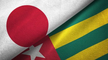 Japonya ve Togo iki katlanmış bayrak