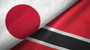 Japonya, Trinidad ve Tobago bayrakları bir arada.