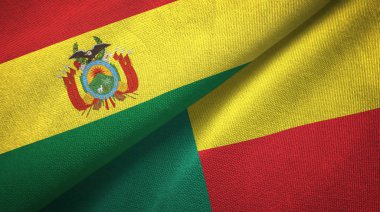 Bolivya ve Benin iki katlanmış bayrak birlikte 