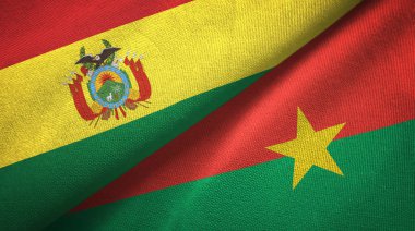 Bolivya ve Burkina Faso iki katlanmış bayrakları birlikte 
