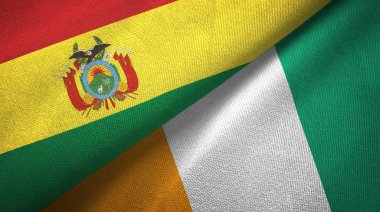 Fildişi Sahili iki katlanmış Bolivya ve Fildişi Sahili birlikte bayraklar 