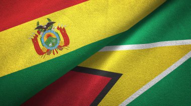 Bolivya ve Guyana iki katlanmış bayrak birlikte