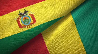 Bolivya ve Gine iki katlanmış bayrak birlikte