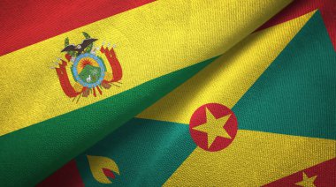 Bolivya ve Grenada iki katlanmış bayrak birlikte