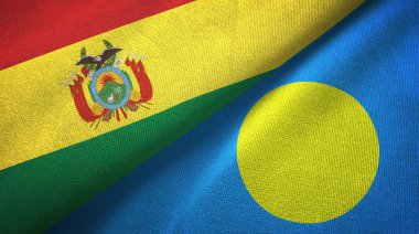 Bolivya ve Palau iki katlanmış bayrak birlikte