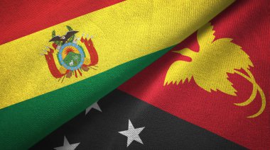 Bolivya ve Papua Yeni Gine iki katlanmış bayrakları birlikte