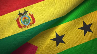 Bolivya ve Sao Tome ve Principe iki katlanmış bayrakları birlikte