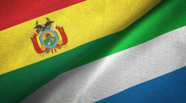 Bolivya ve Sierra Leone iki katlanmış bayrakları birlikte