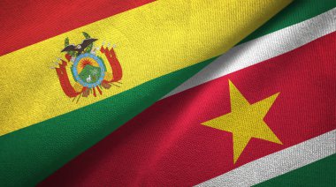 Bolivya ve Surinam iki katlanmış bayrak birlikte