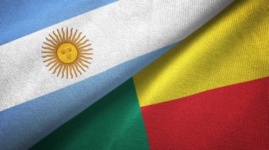 Arjantin ve Benin iki katlanmış bayrak birlikte 