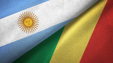 Arjantin ve Kongo iki katlanmış bayrak birlikte 