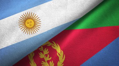 Arjantin ve Eritre iki katlanmış bayrak birlikte