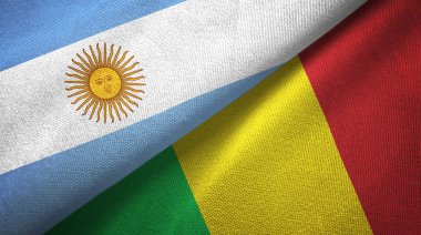 Arjantin ve Mali iki katlanmış bayrak birlikte