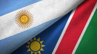 Arjantin ve Namibya iki katlanmış bayrak birlikte