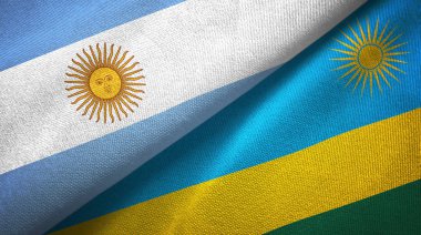 Arjantin ve Ruanda iki katlanmış bayrak birlikte