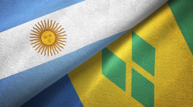 Arjantin ve Saint Vincent ve Grenadinler iki katlanmış bayrak birlikte