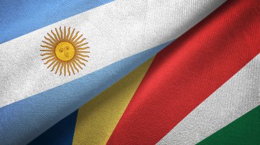 Arjantin ve Seyşeller iki katlanmış bayrak birlikte