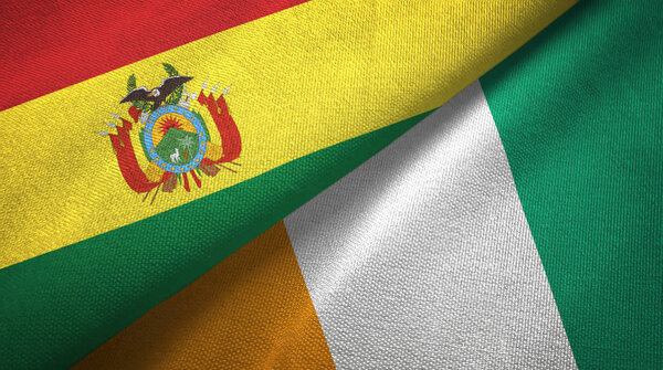 Боливия и Кот-д "Ивуар Берег Слоновой Кости два сложенных флага вместе
 