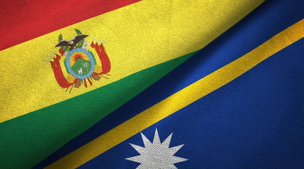 Bolivia Nauru Two Folded Flags Together — Stock Photo, Image