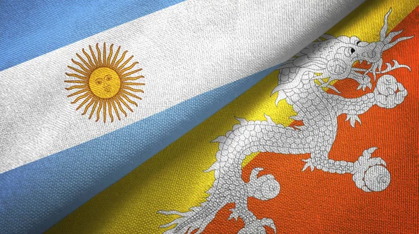 Argentina and Bhutan two folded flags together