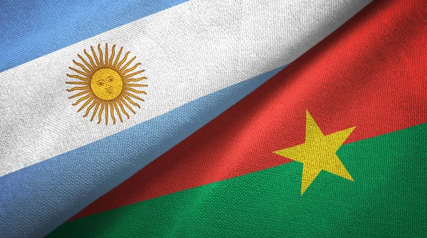 Arjantin ve Burkina Faso iki katlanmış bayrakları birlikte 