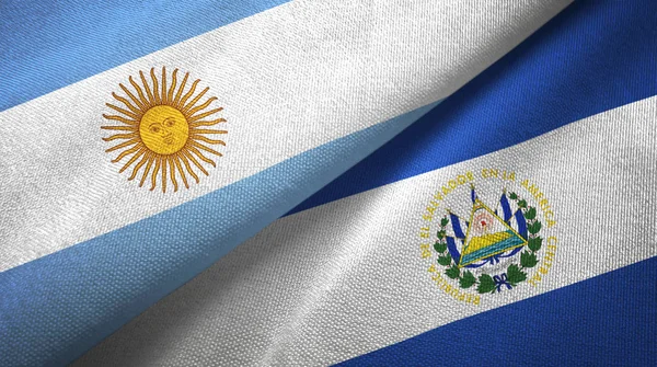 Argentina Och Salvador Två Vikta Flaggor Tillsammans — Stockfoto