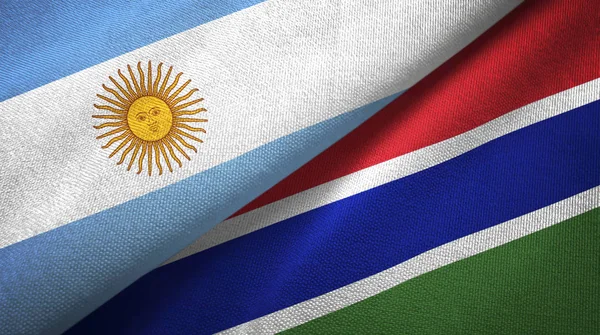 Arjantin ve Gambiya iki katlanmış bayrak birlikte