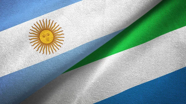 Argentina Och Sierra Leone Två Vikta Flaggor Tillsammans — Stockfoto