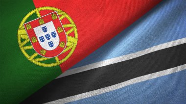 Portekiz ve Botswana iki katlanmış bayrak birlikte 
