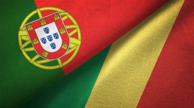 Portekiz ve Kongo iki katlanmış bayrak birlikte 