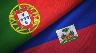 Portekiz ve Haiti iki katlanmış bayrak birlikte