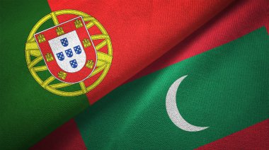 Portekiz ve Maldivler iki katlanmış bayrak birlikte