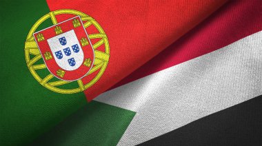 Portekiz ve Sudan iki katlanmış bayrak birlikte 