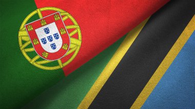 Portekiz ve Tanzanya iki katlanmış bayrak birlikte