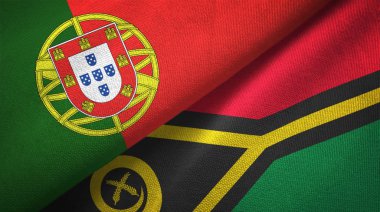 Portekiz ve Vanuatu iki katlanmış bayrak birlikte