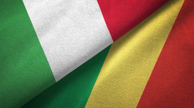 İtalya ve Kongo iki katlanmış bayrak birlikte 