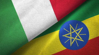 İtalya ve Etiyopya iki katlanmış bayrak birlikte