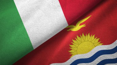 İtalya ve Kiribati iki katlanmış bayrak birlikte