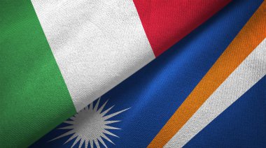 İtalya ve Marshall Adaları iki katlanmış bayrak birlikte